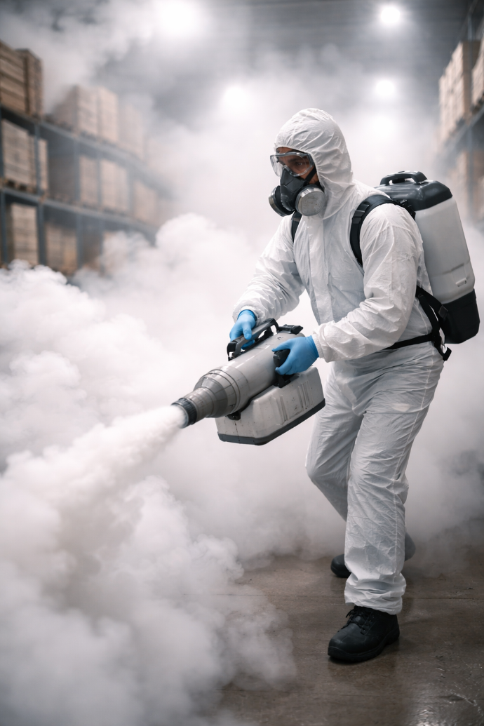 Traitement par nébulisation pour désinfecter ou désinfecter